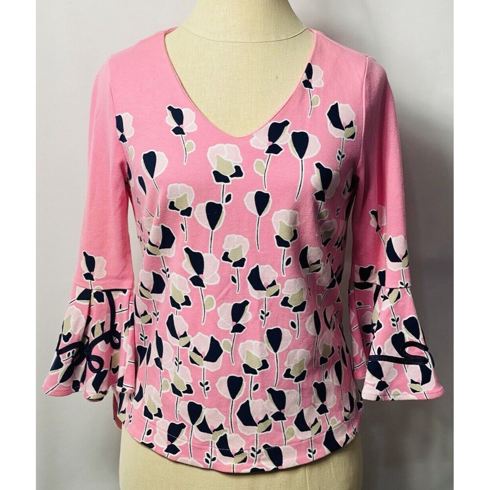 Crown And Ivy Petite Flowers Pink Blouse Size PS